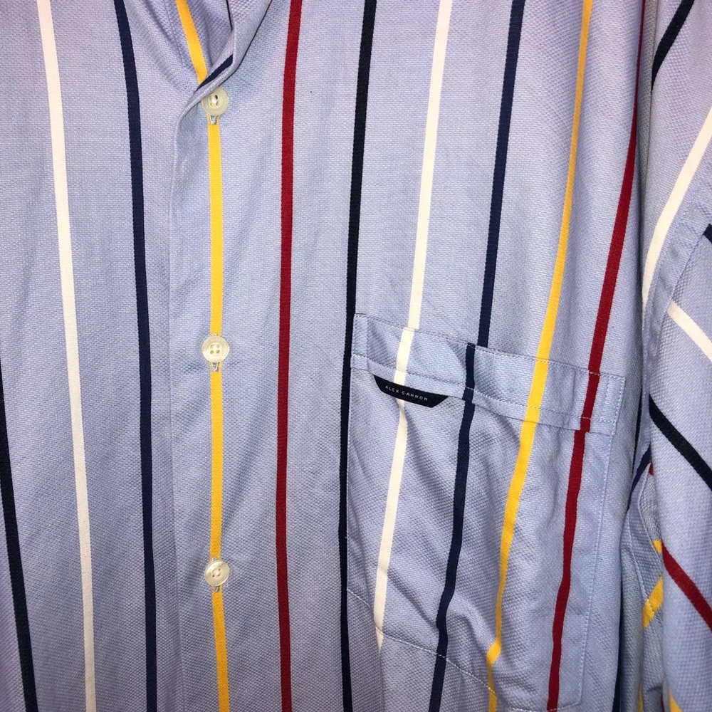 Alex Cannon Striped Multi Color Button Down Shirt - image 4